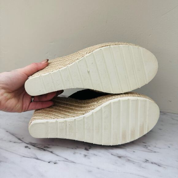 TOMS Monica Black And Tan Mule Wedge Women’s Size 7.5 - Picture 7 of 9